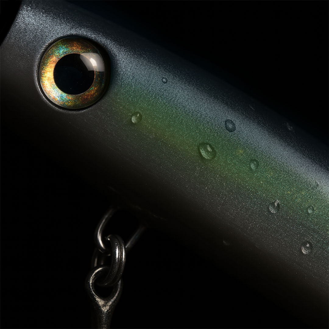 Macro detail of JSL lure finish