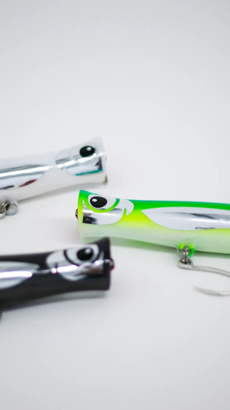 Ghost, Viper and Blackout Suave lures photographed together